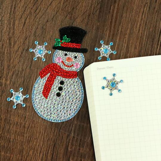 Glitter Snowmen Stickers Papercraft Planner Journal Holiday Craft Cards Winter